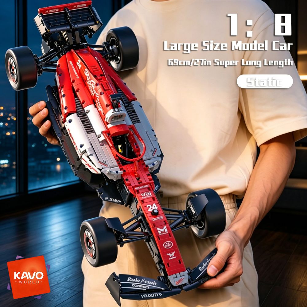 Home Improvement Years - KAVOWORLD Formula Rood-Witte Supersportwagen Bouwstenen Modelbouwset,