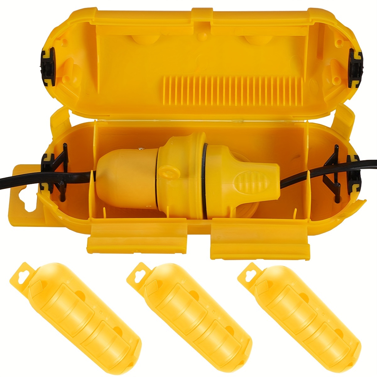 Electrical Outlet Cover - Verlengsnoer met gele veiligheidsafdekking en waterdichte