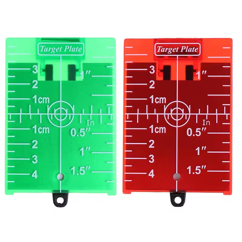 Level Laser Line - Rood/groene doelplaatkaart met standaard voor rode/groene