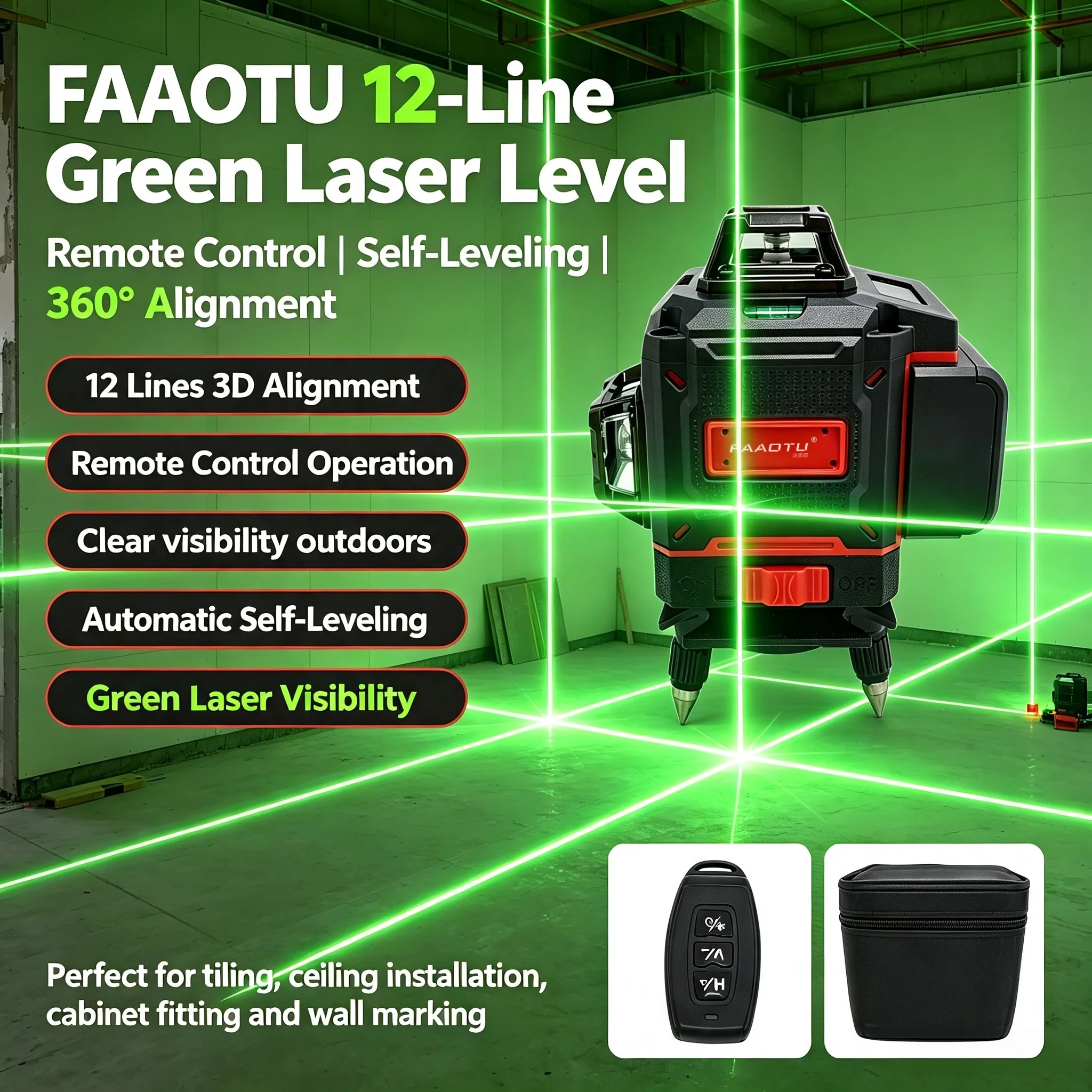 FAAOTU Digitale 360-graden kru - Level Laser Line recensie en prijs