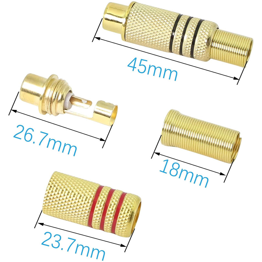 4 STKS RCA-stekker Vergulde so - Home Improvement Videos recensie en prijs
